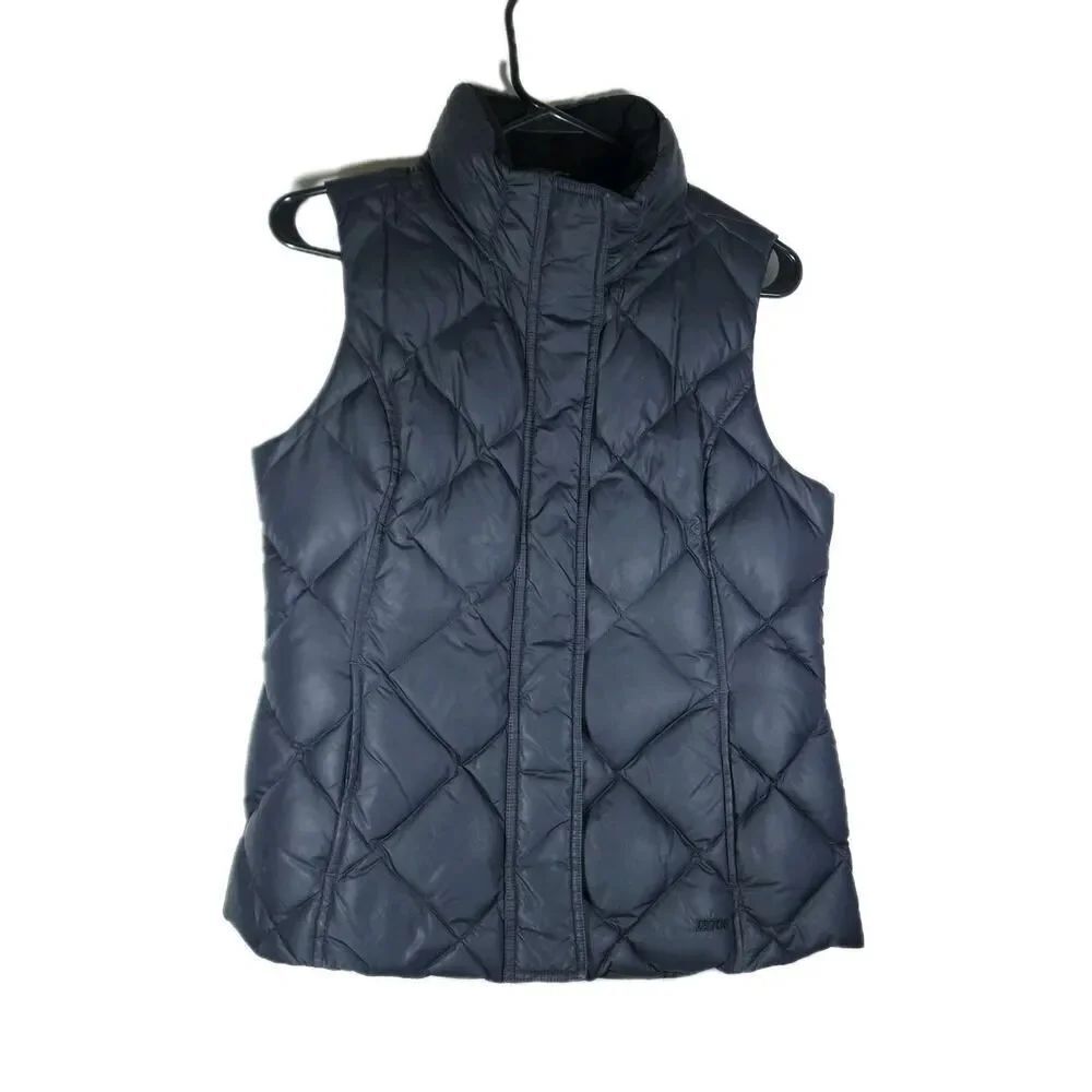 Eddie Bauer Womens Size Small Black Premium Goose Down Quilted Puffer Vest